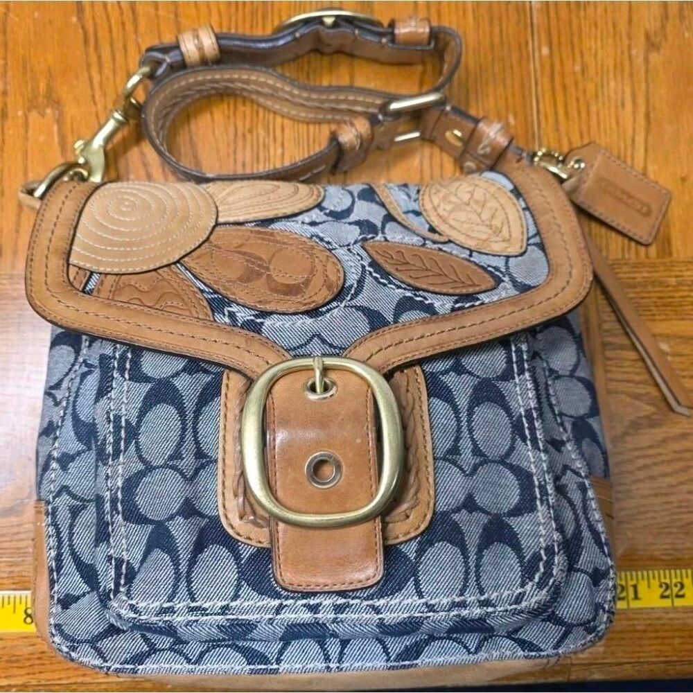 Coach Women's Blue and Brown Bag
